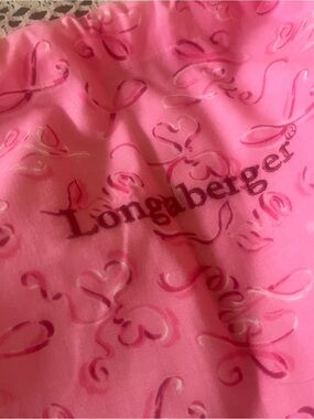 Longaberger Bright Pink Heart & Swirl Fabric